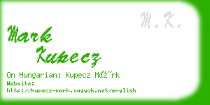 mark kupecz business card